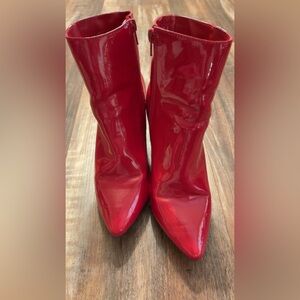 Red Patent Leather Women's Boots